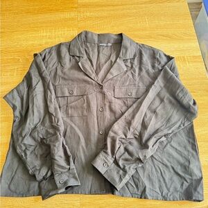 Boohoo Charcoal Button-Up Shirt Jacket